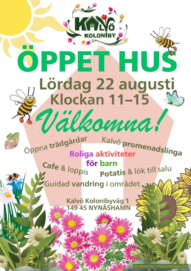 Inbjudan till Öppet Hus den 22:a augusti